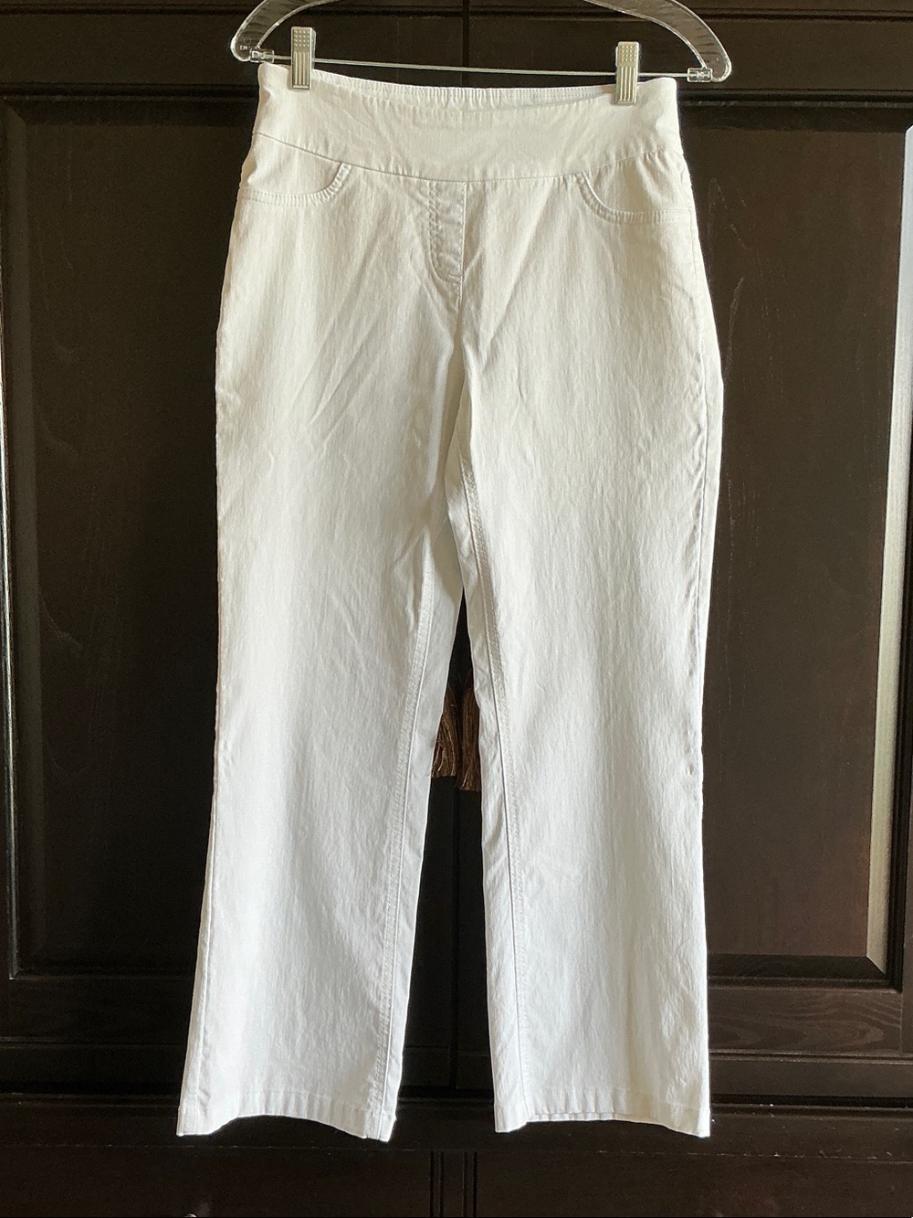 Westbound White Straight-Leg Pull-On Pants